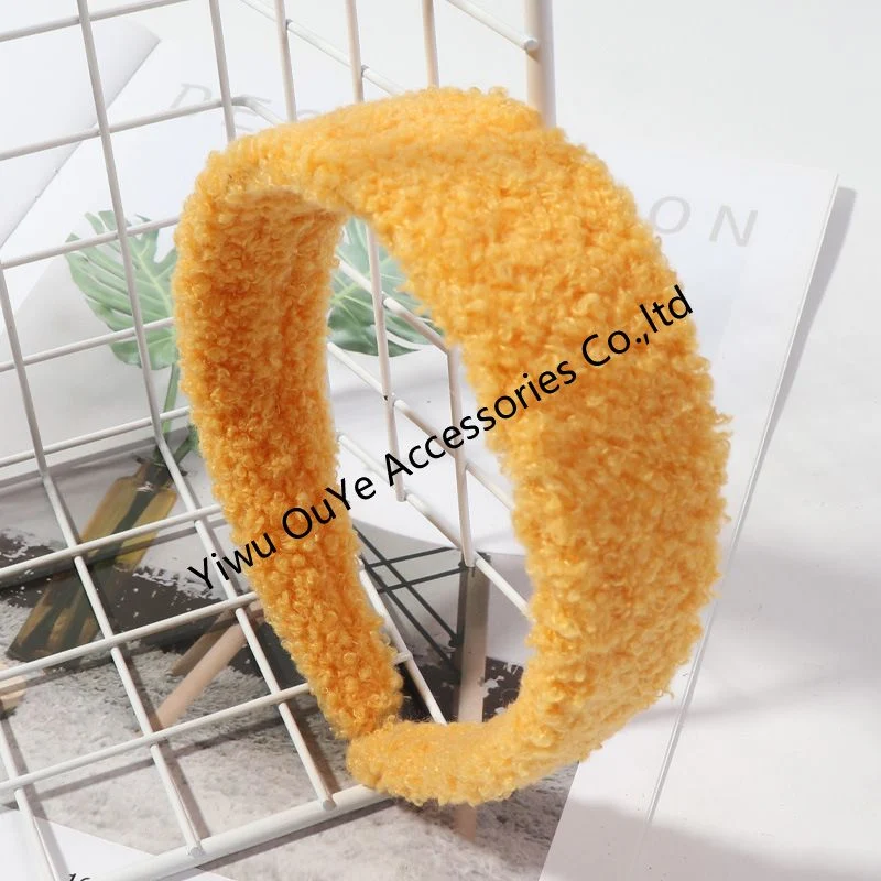 Customized Bonitinha Lamb-Wool Korean-Style Wide-Brimmed Hairpin Headhoop Hairhoop Acessórios de cabelo