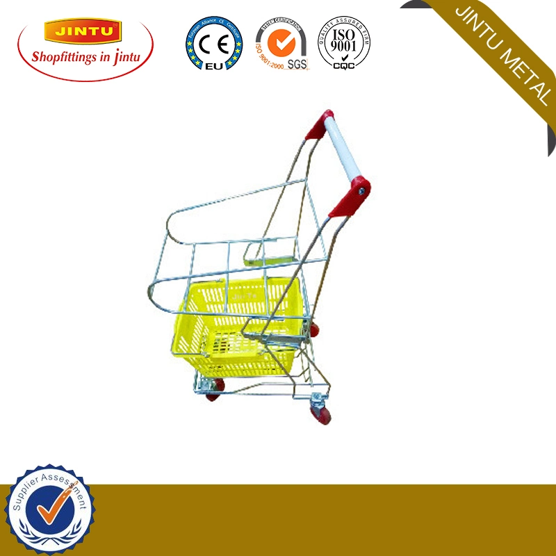 4 Wheel Supermarket American Style Wire Basket Shopping Trolley Cart