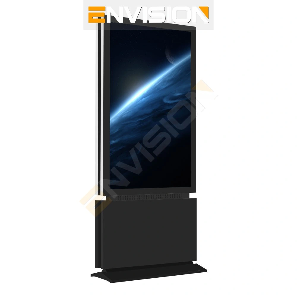 Sinalização digital de instalação no solo à prova de água HD OEM de fábrica Quiosque Totem 43-75 polegadas LCD publicidade Display