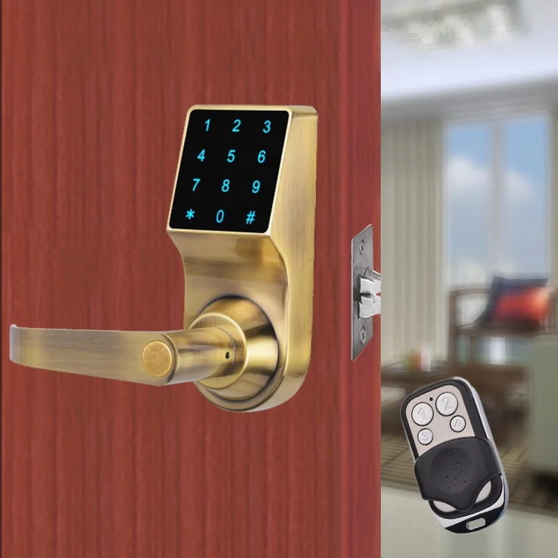 Wooden Door Zinc Alloy Password Digital Touch Screen Smart Door Lock