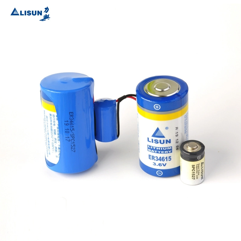 Alta voltagem 3,6V ER34615 tamanho D 19000mAh Li-Socl Lisun2 Não recarregável Bateria cilíndrico de alimentação do detector do Veículo