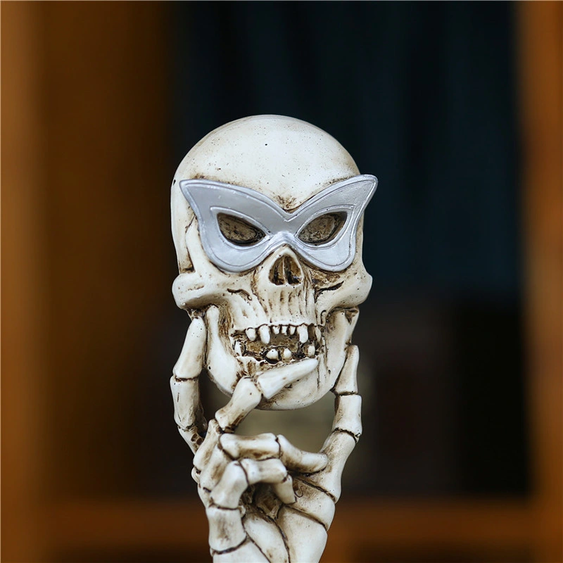 Retrô Skull Mask Small Desktop maquiagem Mirror resina Crafts for Halloween