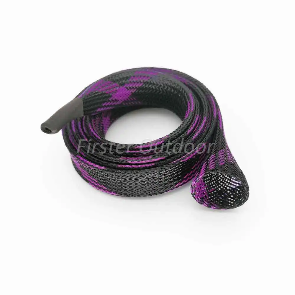 Multi-Color Braided Expendable Rod Sleeve Width 25mm/35mm Various Available Length Fishing Rod Cover