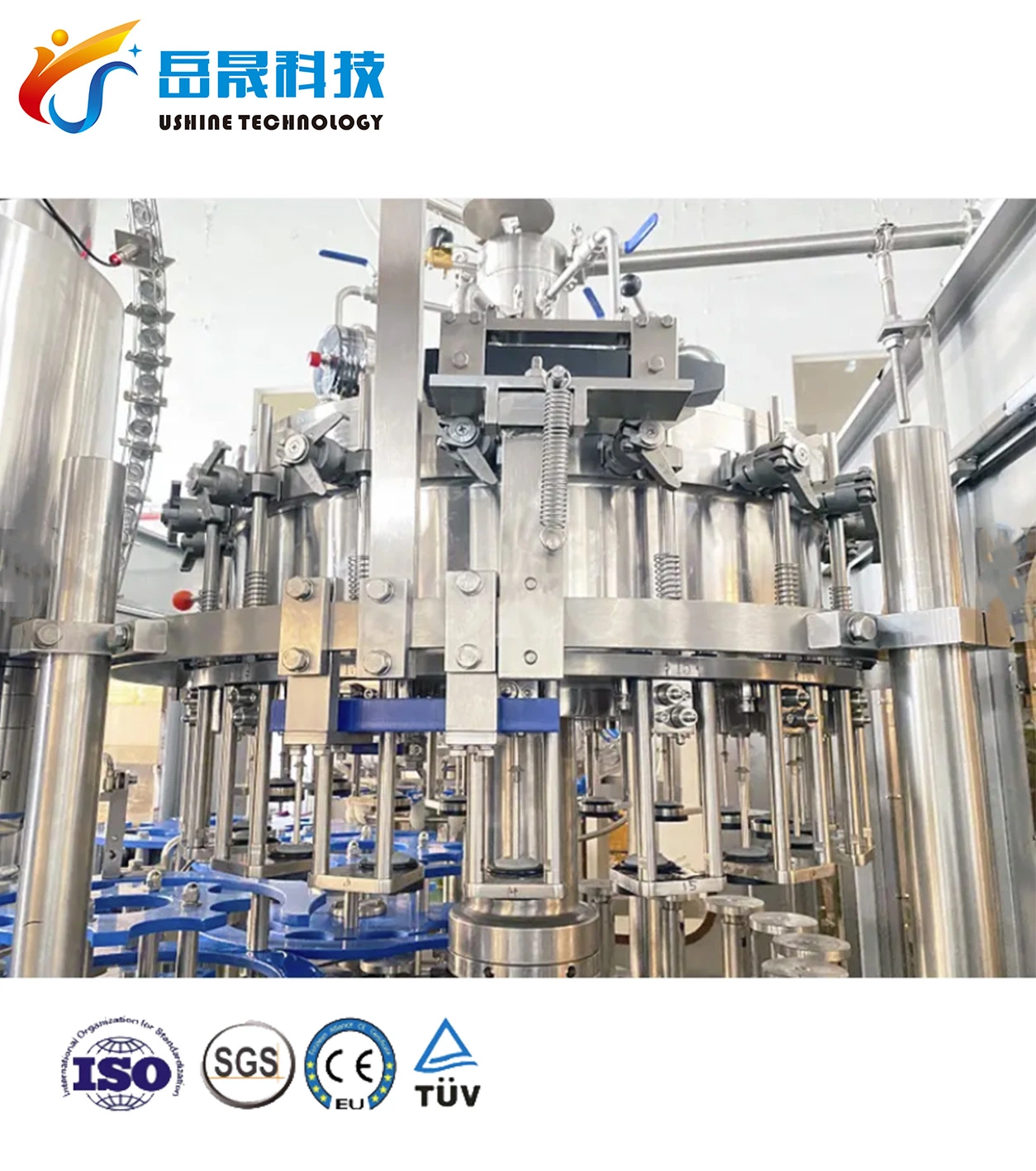 China Proveedor competitivo Ushine bebida carbonatada agua espumoso bebida líquido Máquina de llenado