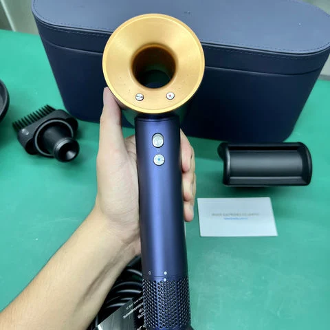 Blue Leather Gift Box Complete Accessories 5 in 1 Professional Negative Ion Leafless Hair Dryer