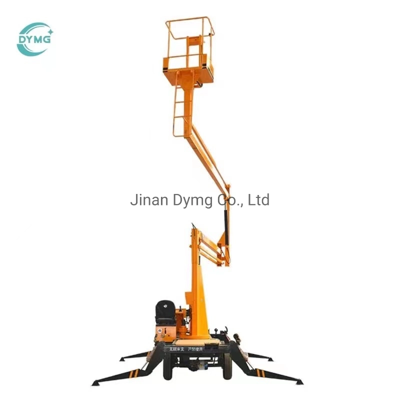 Dymg 8m 10m 200kg Trailer Mounted Electric Articulating Boom Lift Cherry Picker for Sale