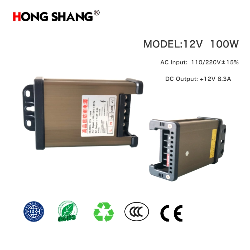 12-24V Adapter 100W Rainproof Light-Emitting Word Variable Voltage Switching Power Supply