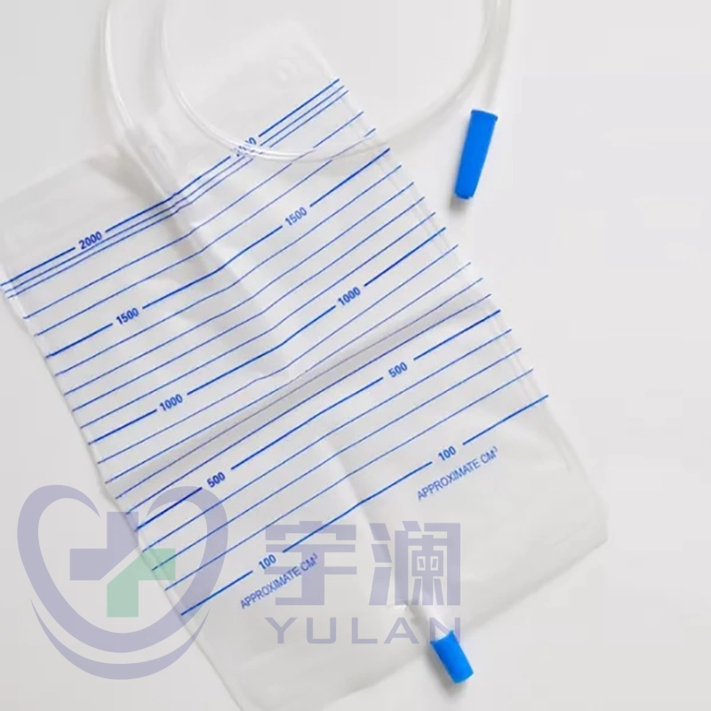 Disposable Urine Bag Urine Drainage Bag 2000ml with Push-Pull Valve