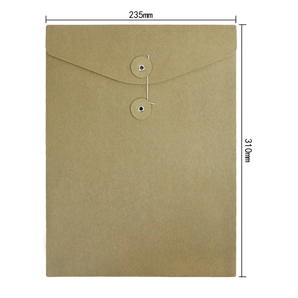 Wholesale/Supplier Kraft String File Folder Filing Envelope Project File Jacket Document Letter Organizer Flat-No Expansion A4 Letter Size