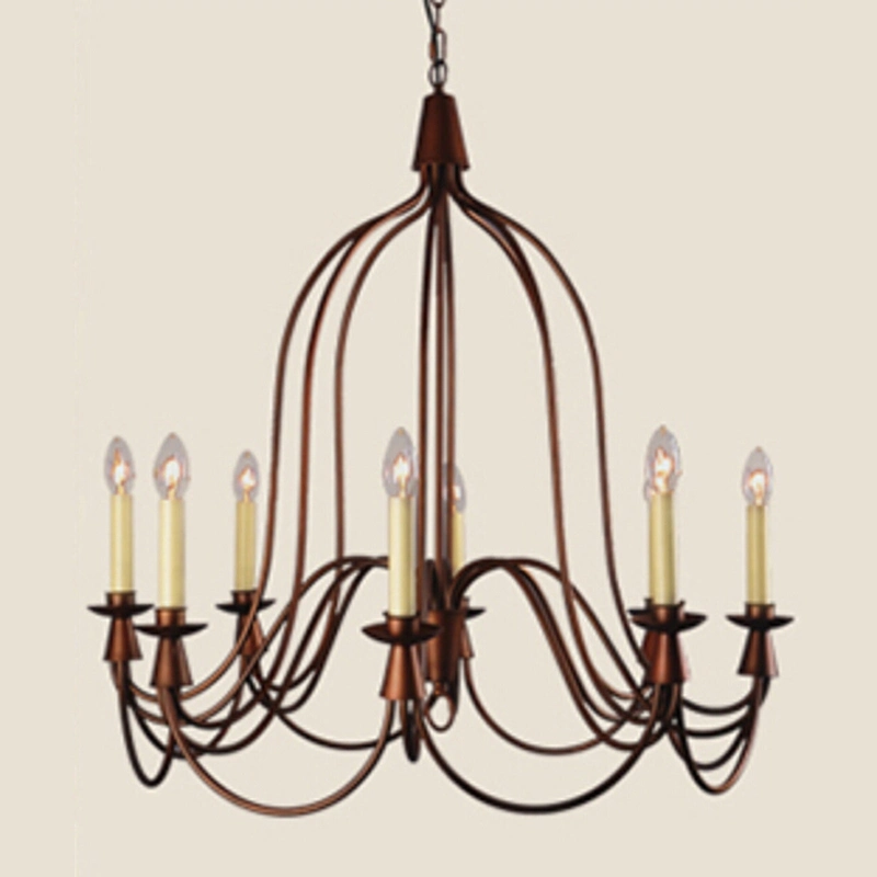 Country Metal Chandelier LED Retro Candle Chandeliers Vintage Loft Interior Lighting (WH-CI-164)