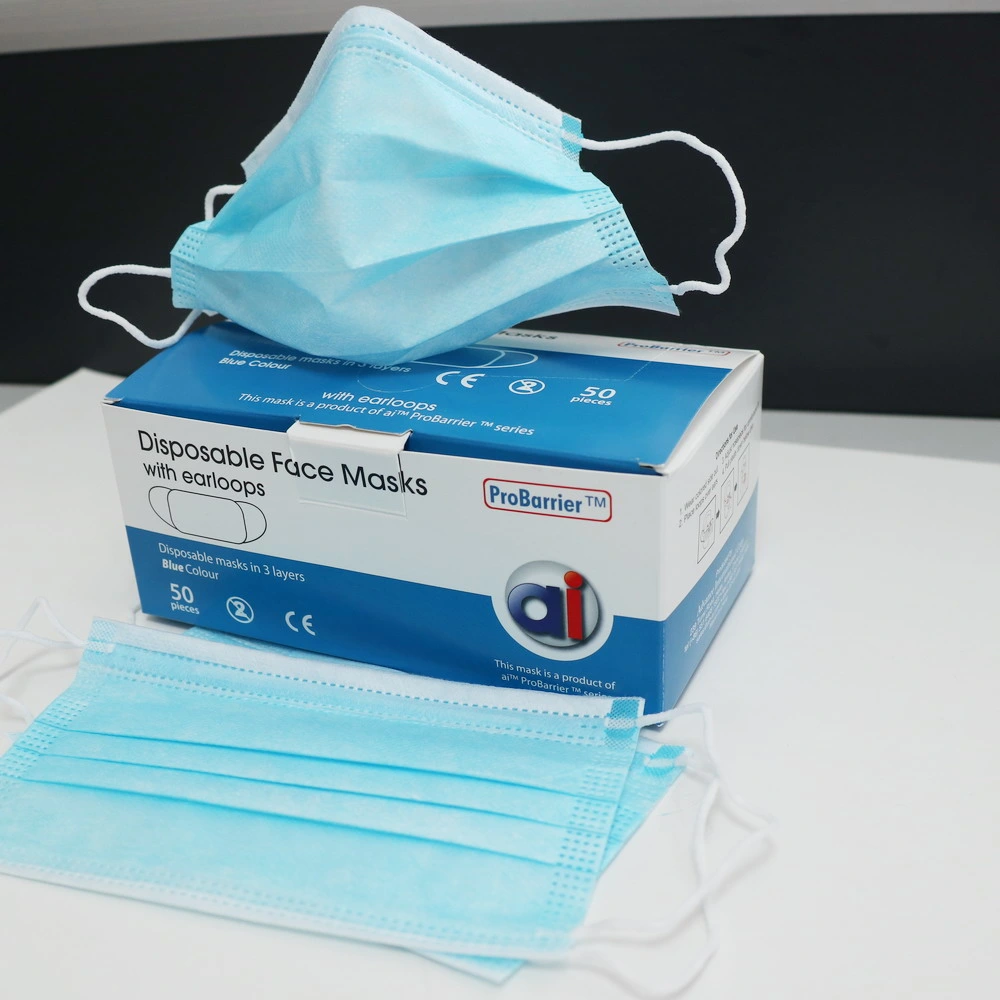 Blue Colour Disposable 3 Ply Face Mask Medical Dust Mask