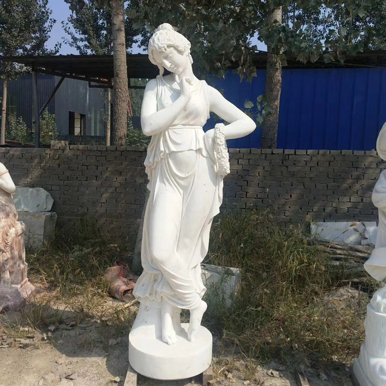 Escultura de arte en piedra Estatuas de mármol de tamaño real para la decoración del hogar