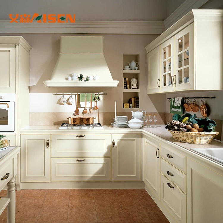 Fatory Home Decoration Europe Standard Modular White Shaker Massivholz Küchenmöbel