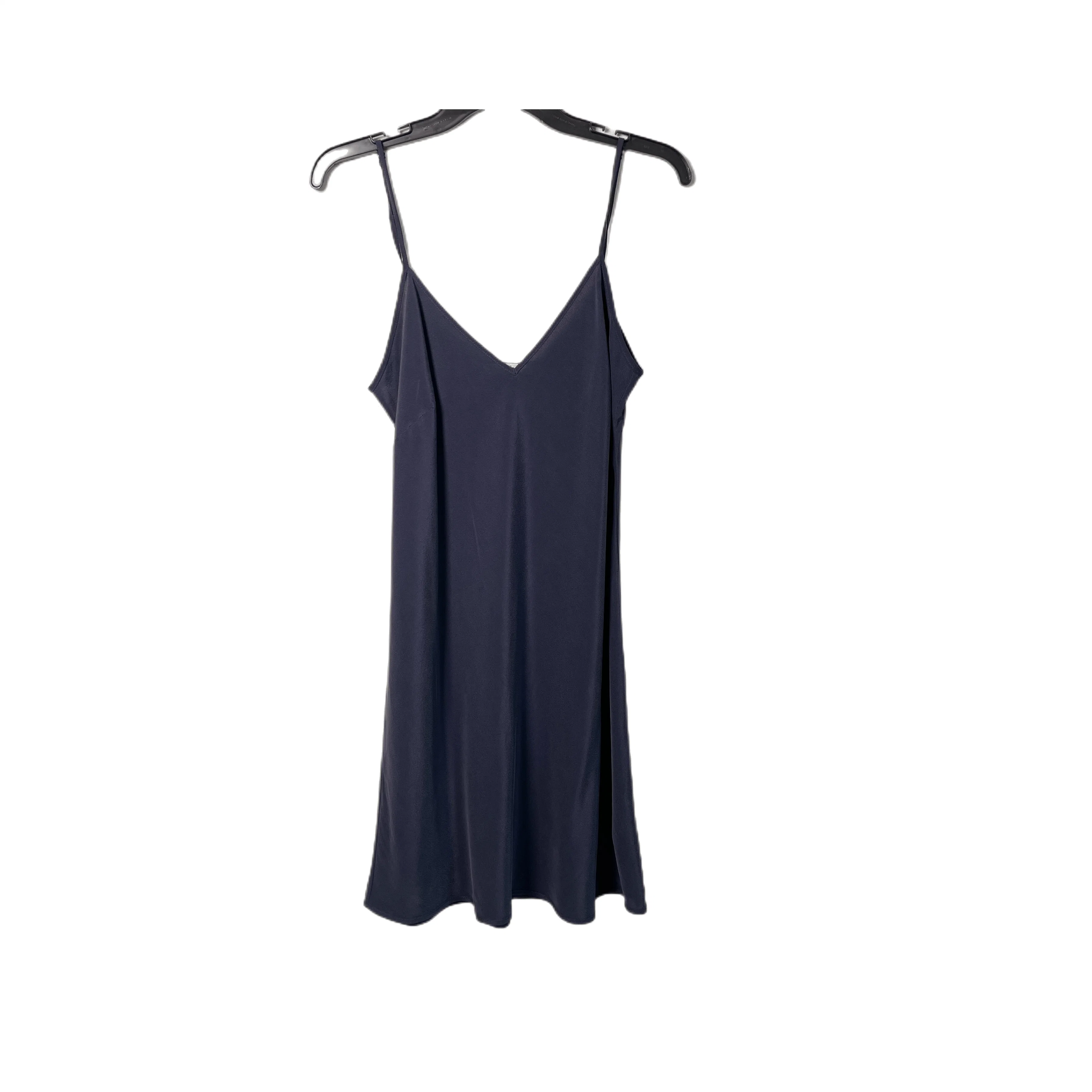 Women Lounge Loose Wear Navy Satin Silk Pajamas V Neck Tank Top