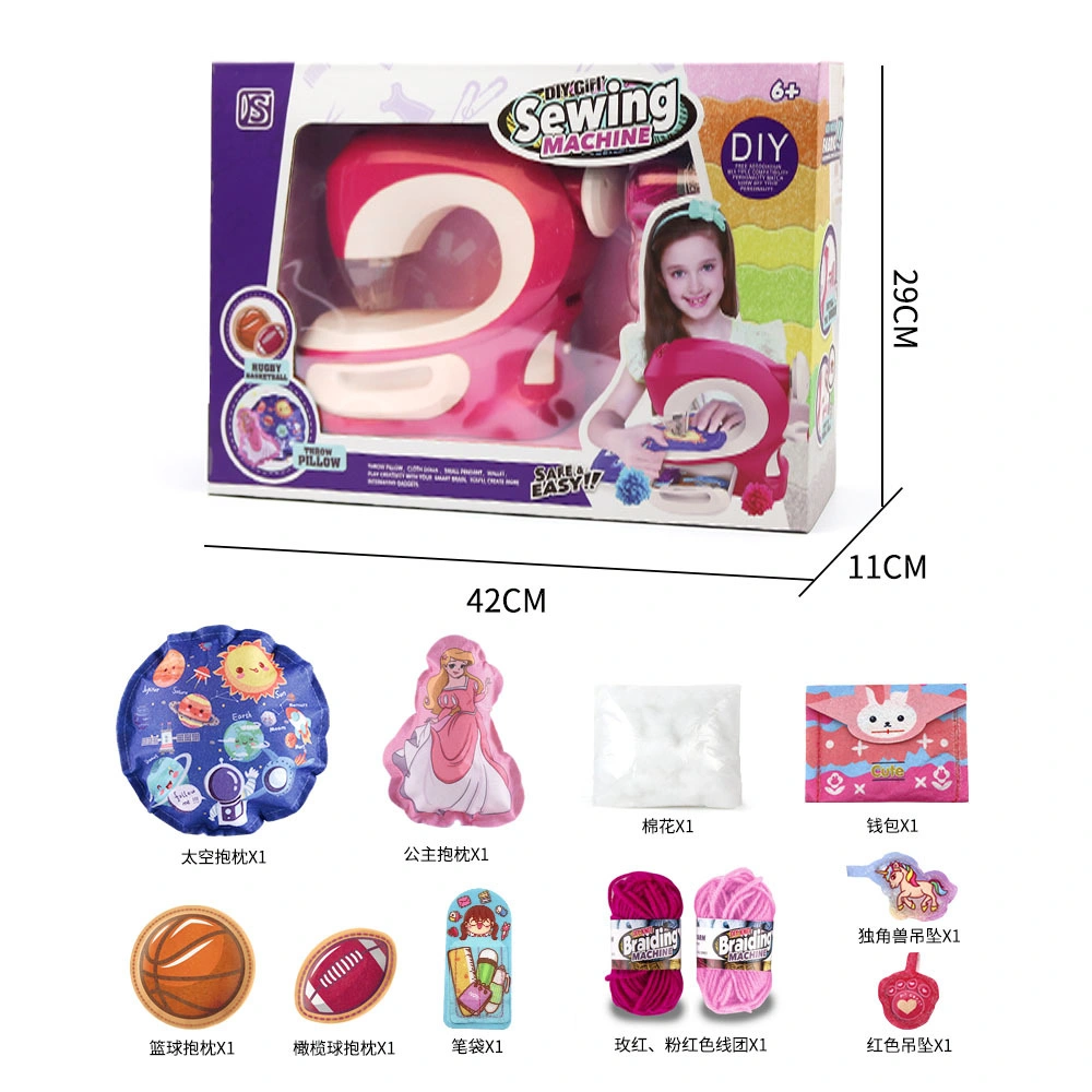 New Electric Sewing Machine Little Girl Play Home Mini Home Appliance Tailor Machine Girl Children Toy Set Gift