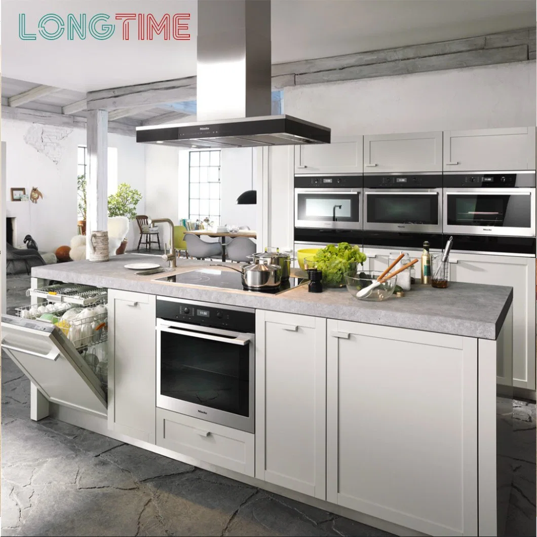 Very Durable Luxury Modern HPL Melamine Modular Kitchen Cabinet for Prefabricated Residential House Kitchen Furniture