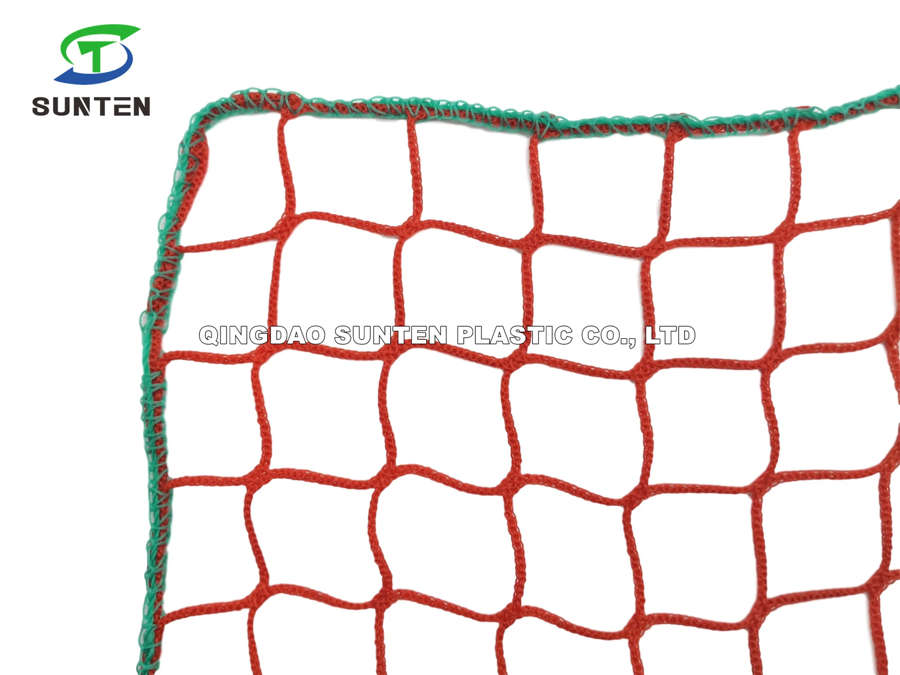 Red HDPE Knotless Fall Arrest Net, Construction Safety Catch Net, Anti-Falling Netting, Container Cargo/Sport/Golf Net