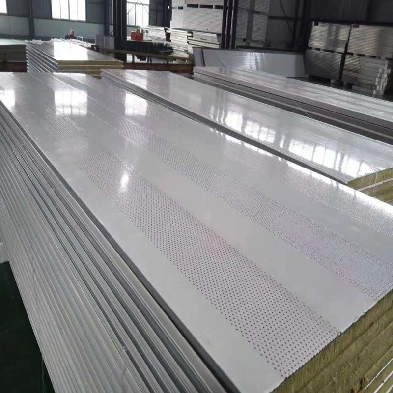 50 mm Rock Wool Acoustic Perforated PPGI Sandwich Panel for Construction