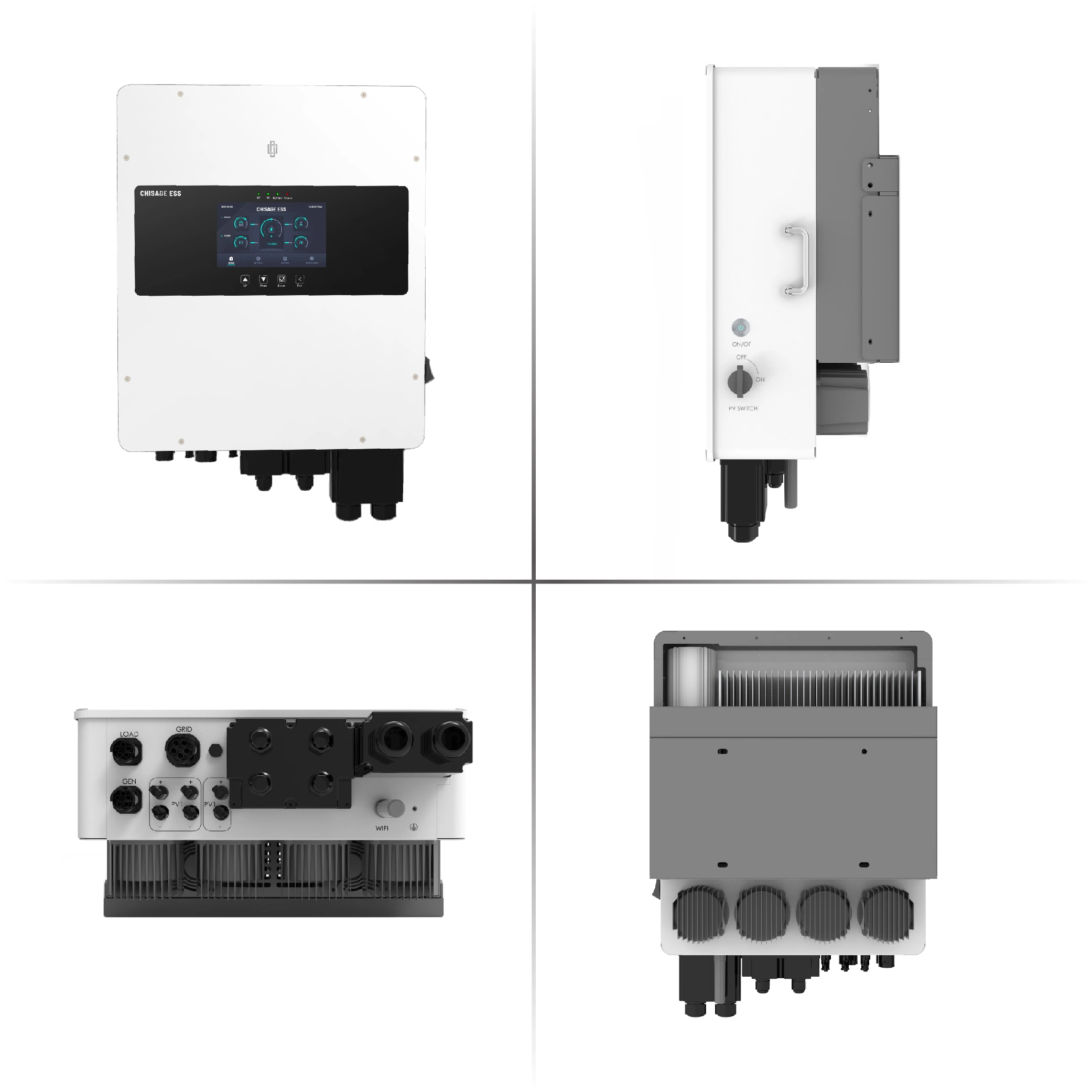 Inversor de potencia híbrido de salida trifásica encendido y apagado Inversor fotovoltaico Plug and Play de red