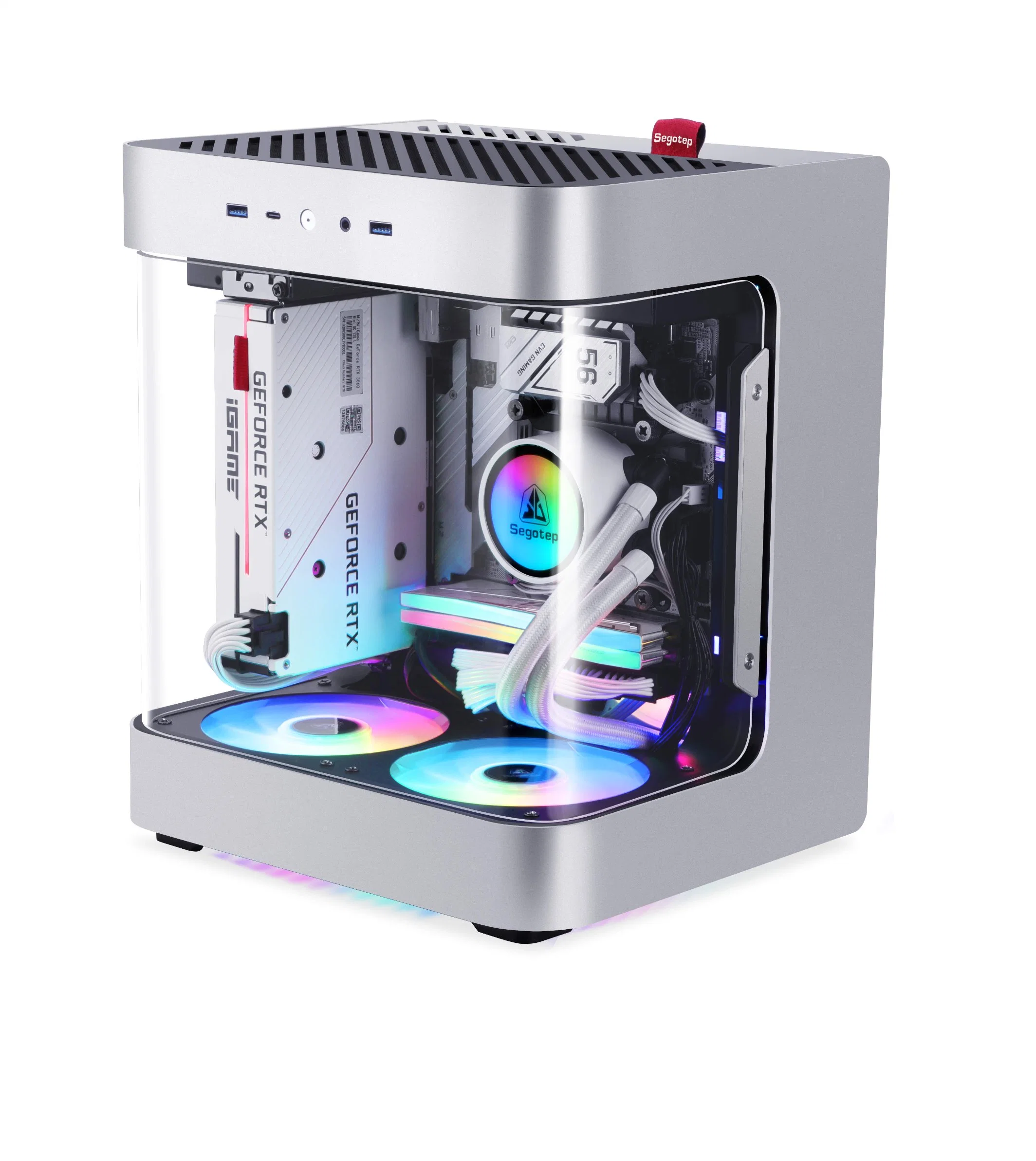 Segotep Aluminum Glass Itx Computer Case Chassis Support Power Supply Flagship Gaming Case