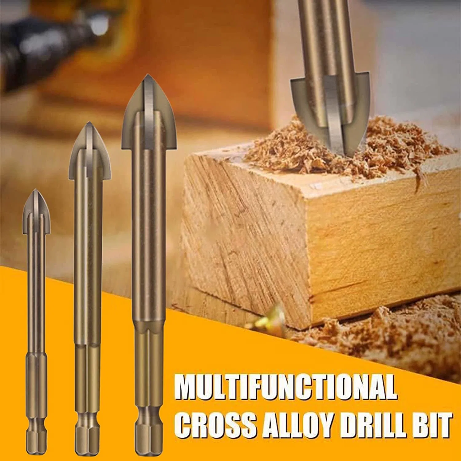 10PCS Efficient Universal Drilling Tool Multi-Function Cross Alloy Drill Bit Tip Tools Concrete Carbide Drill Tap Bit Set Suitable for Glass Ceramic Tile