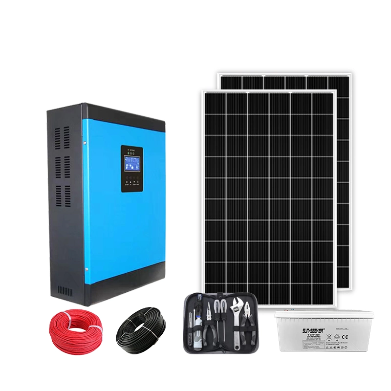 Солнечная система 4Квт комплект солнечной энергии на солнечной энергии Shinergy питание в том числе солнечная панель, солнечной энергии инвертор, солнечная батарея и многофункциональный набор средств, PV кабель