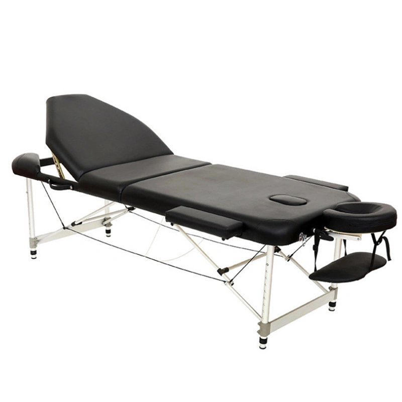 Tatouage de caisse en métal résistant et réglable, léger et portable, en aluminium, pliable Table de massage du lit