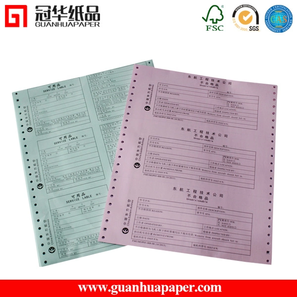 Custom 2 Part 9.5X11 Inch Computer Continuous Form Bill Printer NCR Blank Carbonless Copy Paper