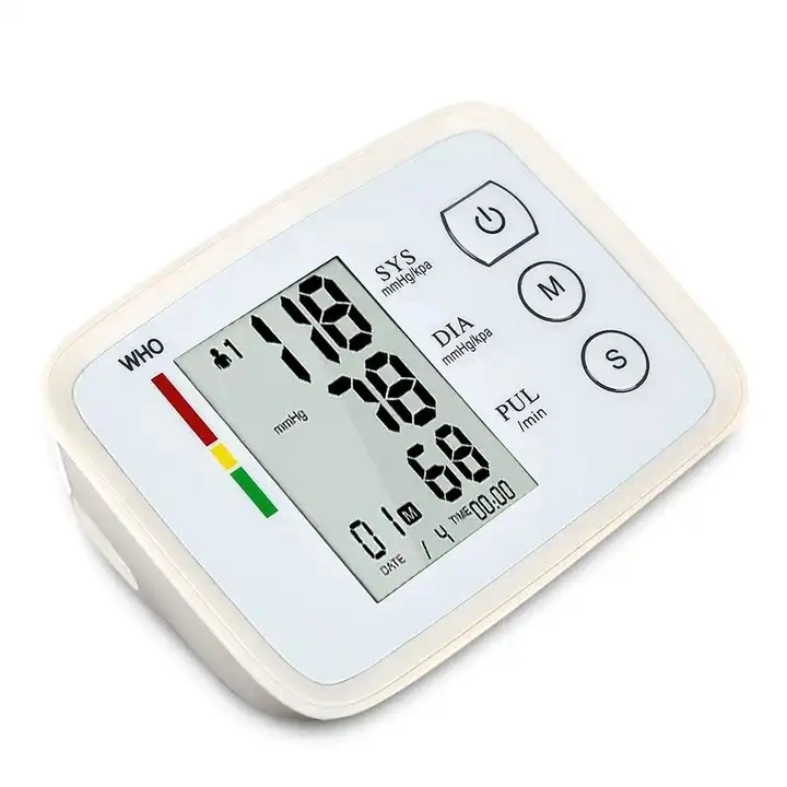 CE ISO Medical Home Care Esfigmomanómetro braço pressão sanguínea electrónica Monitor com visor digital LCD e transmissão de voz