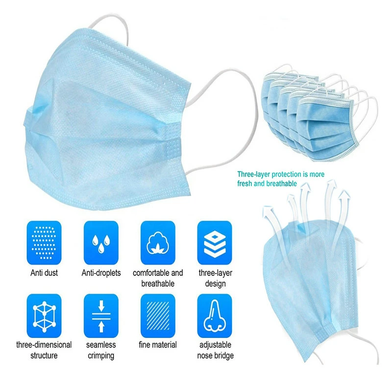 disposable protective 3-ply face mask