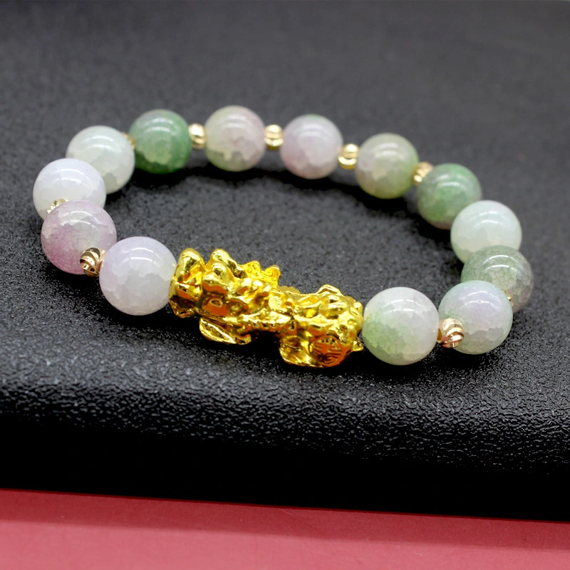 Fashion Jewelry Imitation Sand Gold Pixie Bracelet Imitation Chalcedony Ice Crackle Burst Bracelet