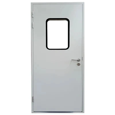 Fireproof Large Glass Panel Metal Doors Tempered Glass Steel Doors for Hospital, School, Lab