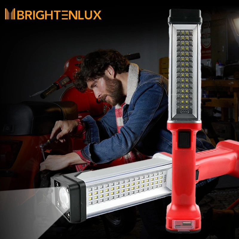 Brighttenlux Job Site Lighting USB مصابيح عمل LED قابلة لإعادة الشحن، مصباح عمل مغناطيسي فائق السطوع لإصلاح السيارة