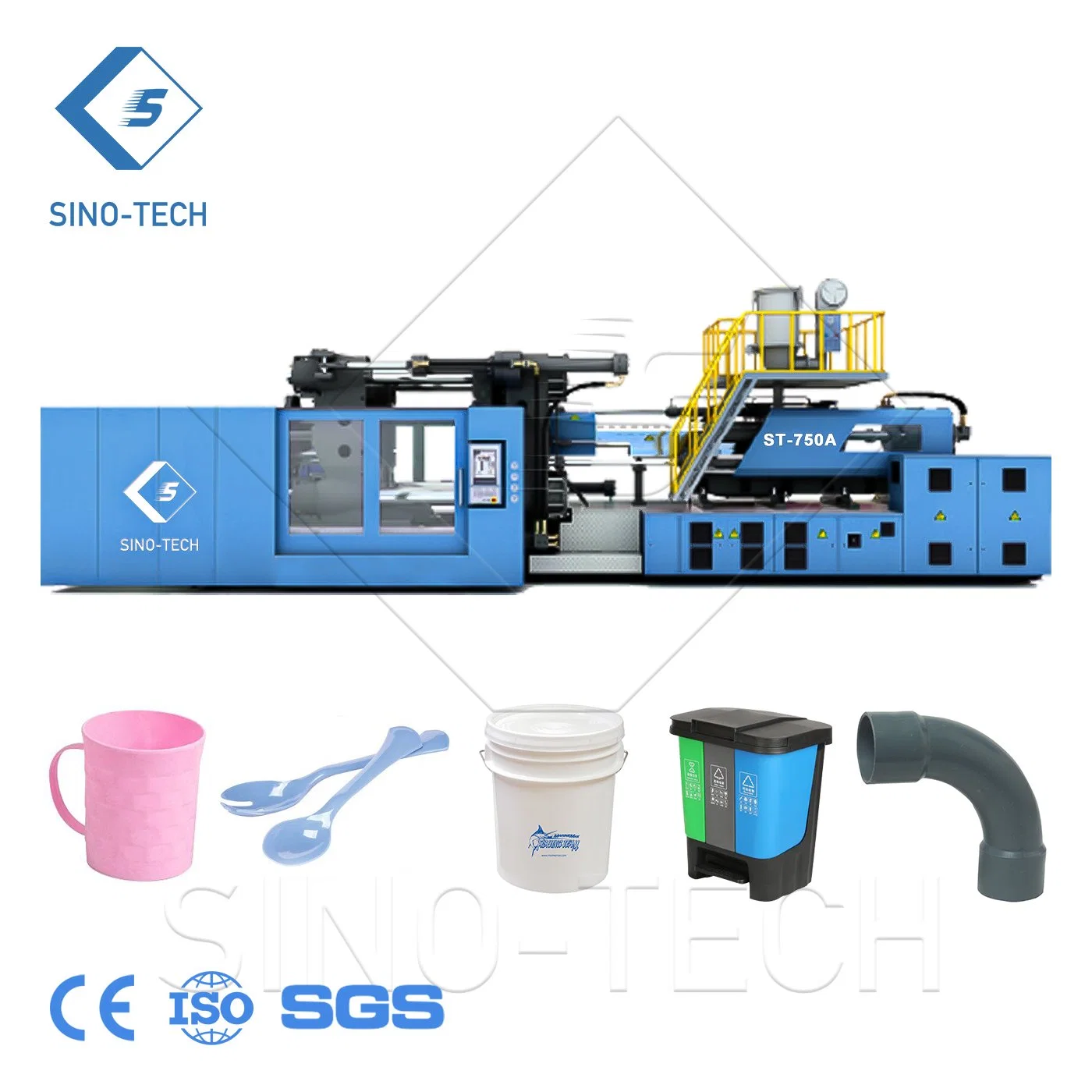 Sinotech informatisé automatique Boîte en bois d'exportation standard du bassin de la machine de moulage par injection plastique