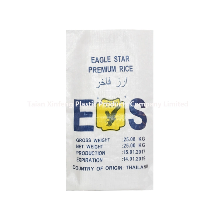 Rice Bag 25kg 50kg Plastic Sand Cement Packaging Bags Poly PP Woven Sacks for Chemical Fertilizer