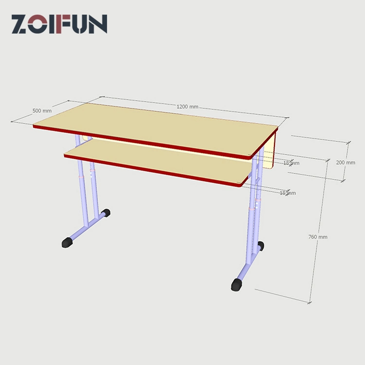 2 Seats Double Person Useful Height Adjustable Table MDF School Study Student Wooden Set