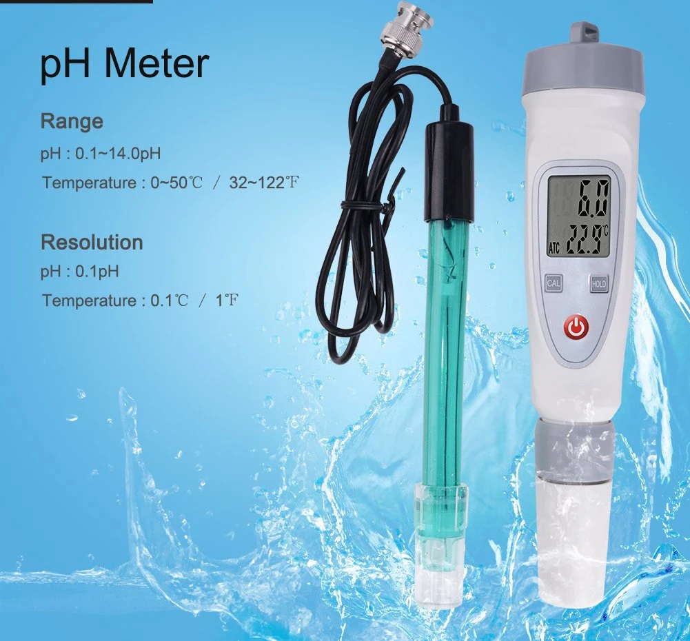 Medidor portátil de pH con electrodo