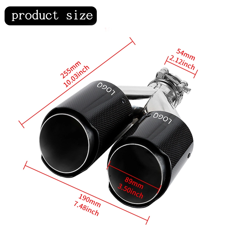 Carbon Fiber Car Muffler Exhaust Tip Black Exhaust Pipe