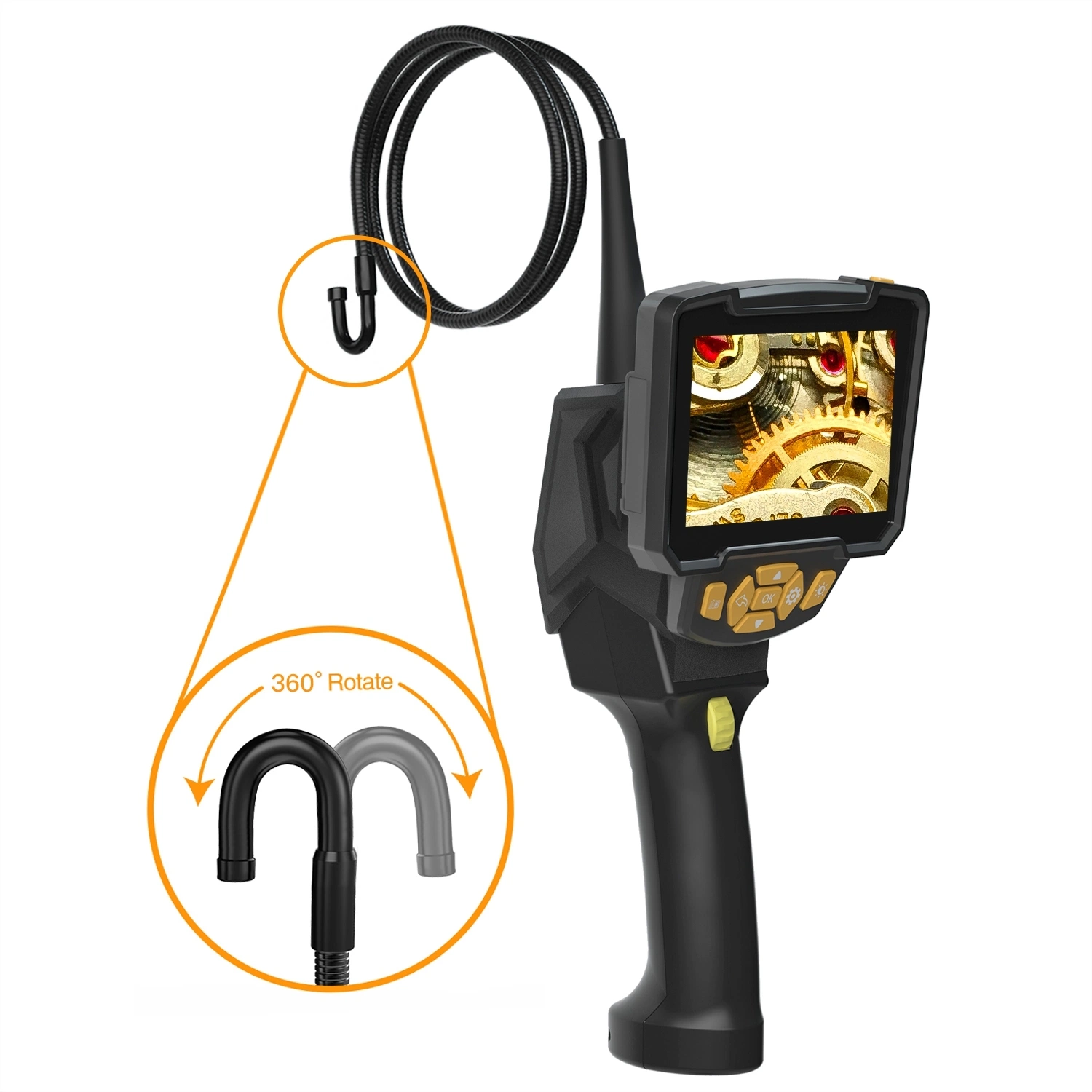 Caméra d'endoscope rotatif pour smartphones Android, PC, Micro USB, vidéo à 360 degrés, caméscope endoscopique.