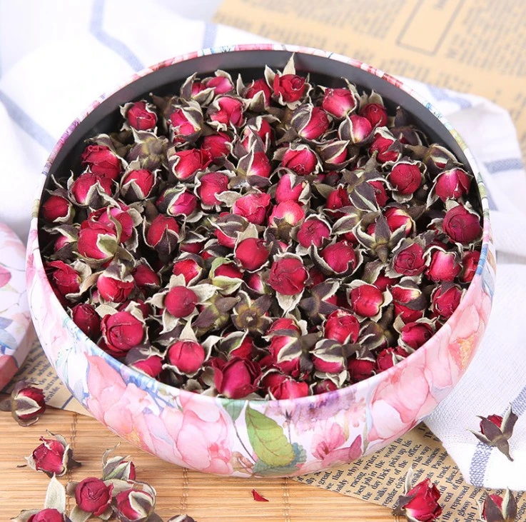 Té de hierbas aromatizante de rosas de borde dorado seco para Belleza