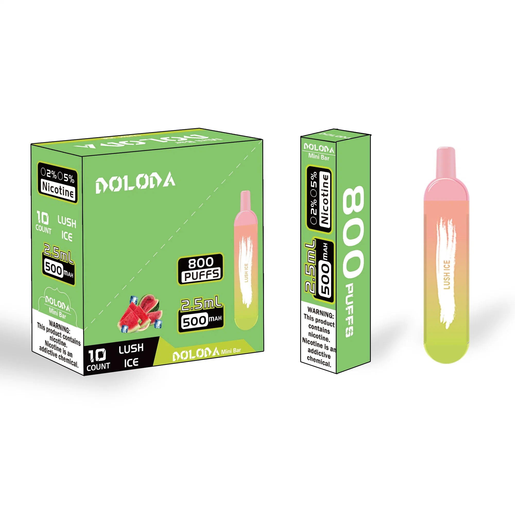 Doloda Wholesale/Supplier Mini Bar 800 Puffs vape Disposable/Chargeable Vape Pen