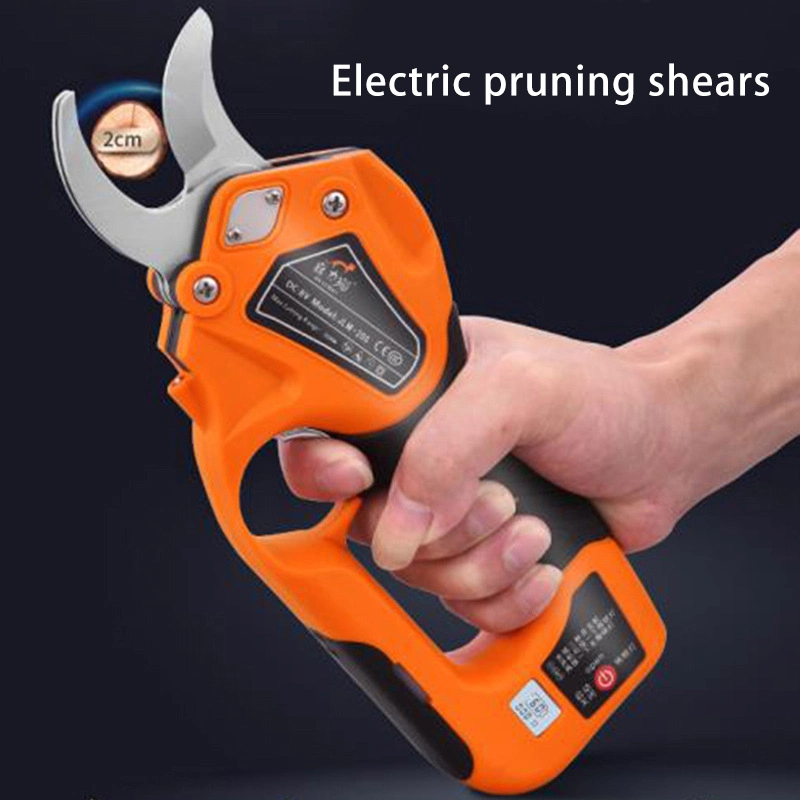 20mm 4ah Electric Pruning Shears for Trees Cordless Hand Operated Pruner with Lithium Battery Garden Branch Scissors