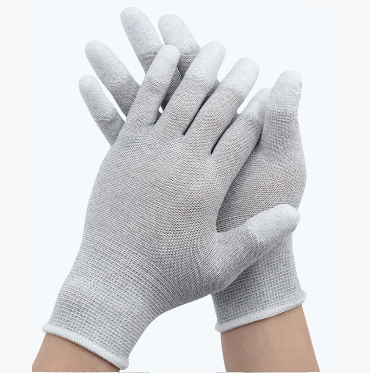 Leenol -1588005f-N Disposable Type Polyester Fingers and Palm Coating Worker Gloves