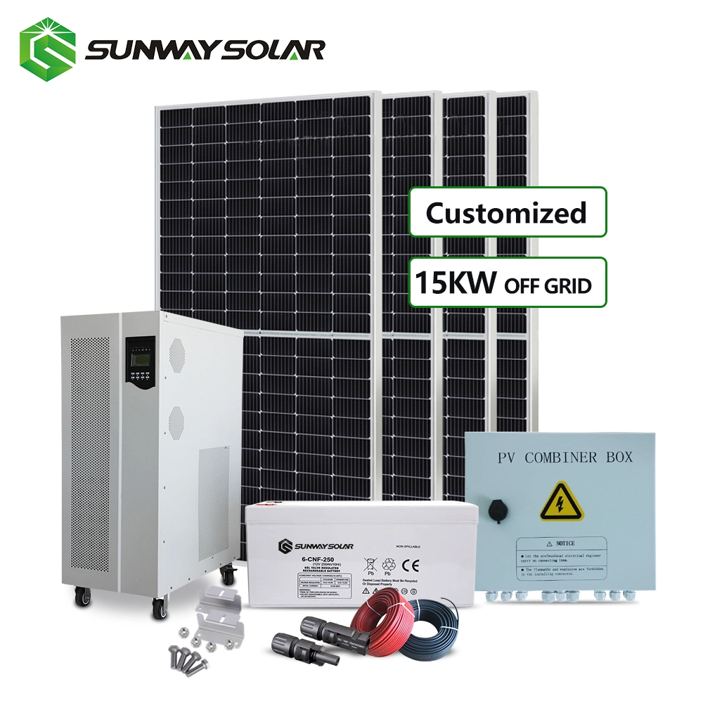 Sunway Solar Panel 15kw Energy Storage Green House off Grid System for Home Use