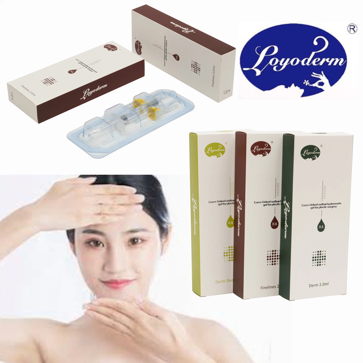 Long Lasting Injectable Cross Linked Hyaluronic Acid Body Dermal Filler for Forehead Lines Chins Eye Wrinkle Nose Cheeks Injection