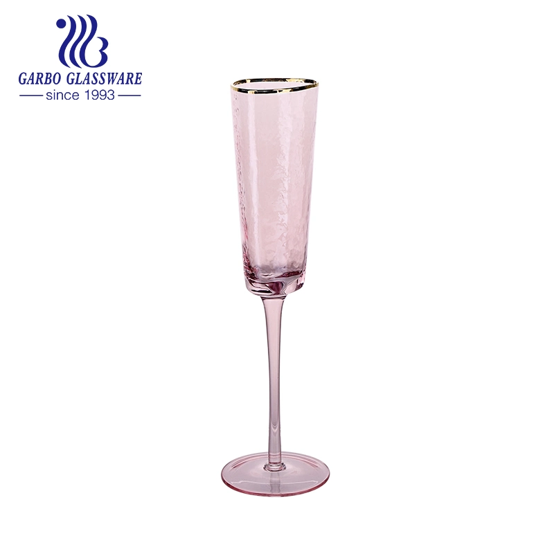 Al por mayor de 16oz Custom Color Plomo Barware tallo largo negro Cáliz Stemware creativo de la Copa de Champagne cristal de vino tinto de cristal