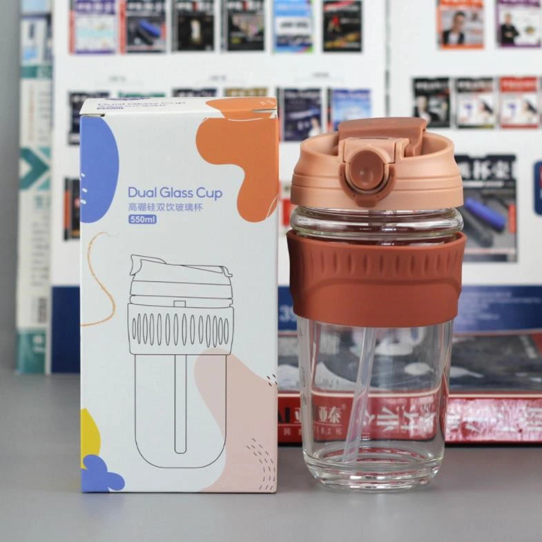 Reusable Cute Travel Coffee Mug Glassware Water Glass Bottle Glass Jar Handy Coffee Glass Cup