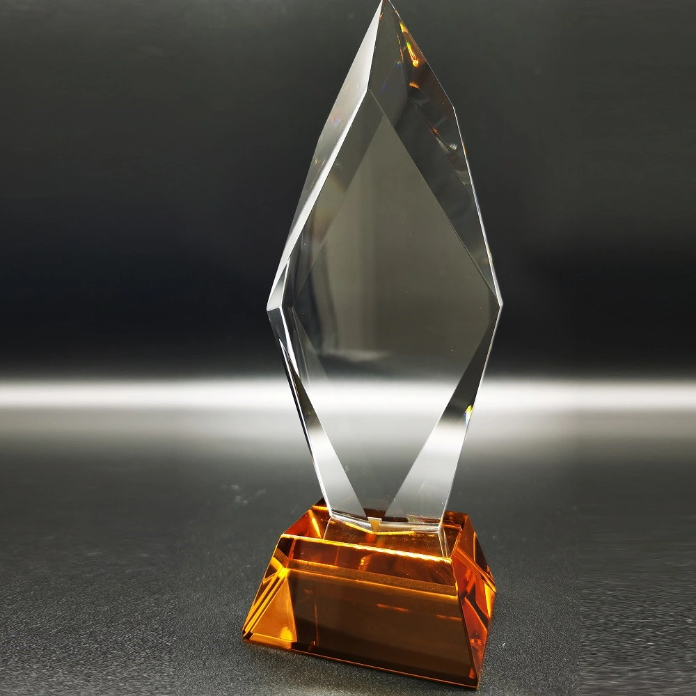 Blue Arrow Crystal Glass Trophy.