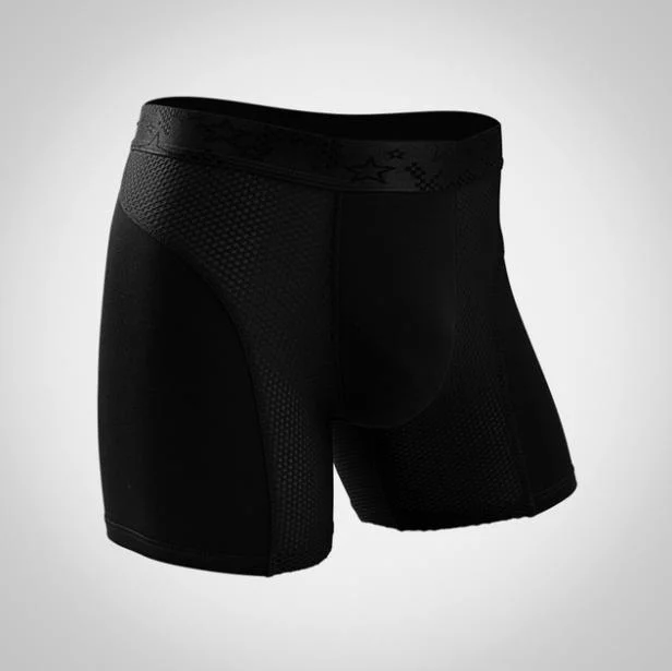 Men's Underwear Extended Length Anti-Wear Anti Bacterial Inner Mesh Breathable Young Men's Boxer Shorts