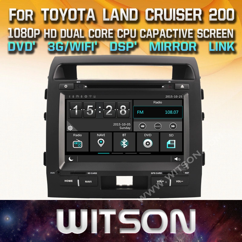 Processeurs quatre coeurs Witson Android 11 Lecteur de DVD de voiture pour Toyota Landcruiser LC200 2G RAM 16 Go de mémoire ROM